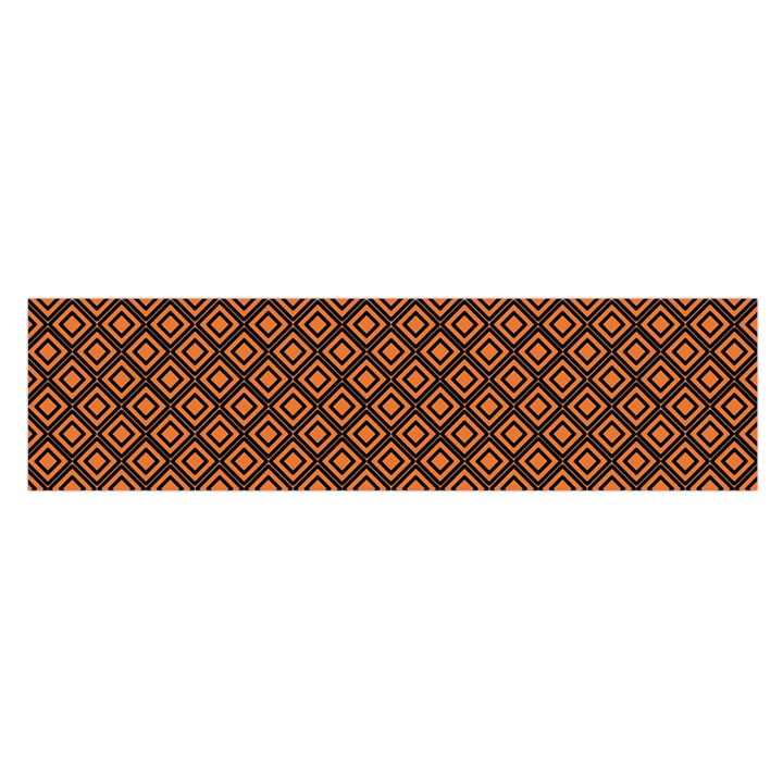 Halloween Palette Plaids Orange, Black Geometric  Oblong Satin Scarf (16  x 60 )