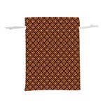 Halloween Palette Plaids Orange, Black Geometric  Lightweight Drawstring Pouch (M) Front