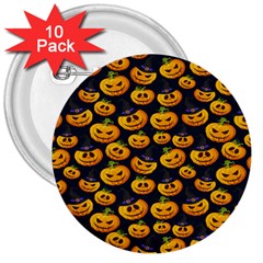 Jack O Lantern  3  Buttons (10 Pack)  by ConteMonfrey