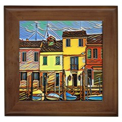 Colorful Venice Homes Framed Tile by ConteMonfrey