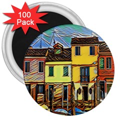 Colorful Venice Homes 3  Magnets (100 Pack) by ConteMonfrey