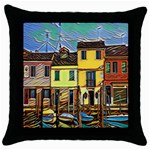 Colorful Venice Homes Throw Pillow Case (Black) Front