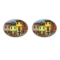 Colorful Venice Homes Cufflinks (oval) by ConteMonfrey