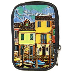 Colorful Venice Homes Compact Camera Leather Case by ConteMonfrey