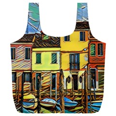 Colorful Venice Homes Full Print Recycle Bag (xxxl) by ConteMonfrey