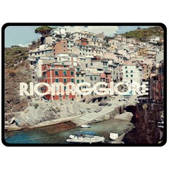 Riomaggiore - Italy Vintage Fleece Blanket (large)  by ConteMonfrey