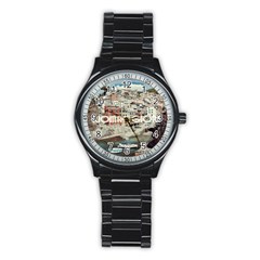 Riomaggiore - Italy Vintage Stainless Steel Round Watch by ConteMonfrey