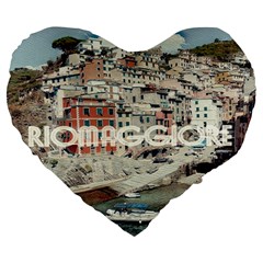 Riomaggiore - Italy Vintage Large 19  Premium Flano Heart Shape Cushions by ConteMonfrey