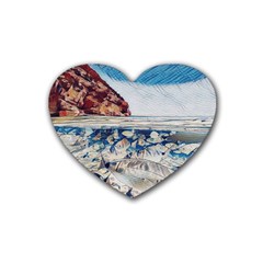 Fishes In Lake Garda Rubber Coaster (heart) by ConteMonfrey