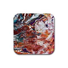 Summer Arabesque Rubber Coaster (square) by kaleidomarblingart