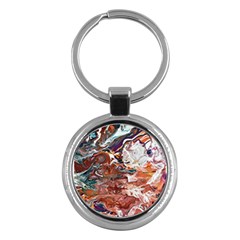 Summer Arabesque Key Chain (round) by kaleidomarblingart