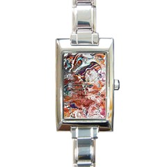 Summer Arabesque Rectangle Italian Charm Watch by kaleidomarblingart