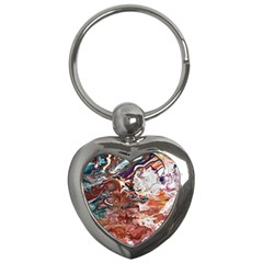 Summer Arabesque Key Chain (heart) by kaleidomarblingart