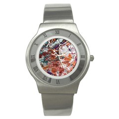 Summer Arabesque Stainless Steel Watch by kaleidomarblingart