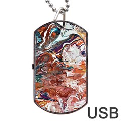 Summer Arabesque Dog Tag Usb Flash (two Sides) by kaleidomarblingart