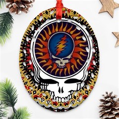 Grateful Dead Oval Filigree Ornament (two Sides)