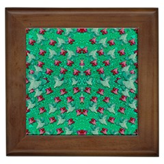 Beautiful Tropical Orchids Blooming Over Earth In Peace Framed Tile by pepitasart