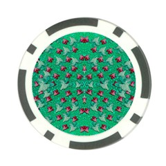 Beautiful Tropical Orchids Blooming Over Earth In Peace Poker Chip Card Guard by pepitasart