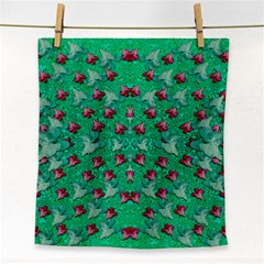 Beautiful Tropical Orchids Blooming Over Earth In Peace Face Towel by pepitasart