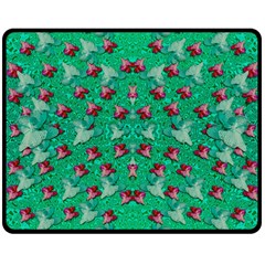 Beautiful Tropical Orchids Blooming Over Earth In Peace Double Sided Fleece Blanket (medium)  by pepitasart