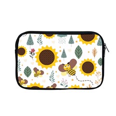 Nature Honeybee Sunflower Leaves Leaf Seamless Background Apple Macbook Pro 13  Zipper Case