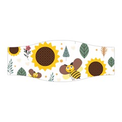 Nature Honeybee Sunflower Leaves Leaf Seamless Background Stretchable Headband by Jancukart