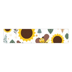 Nature Honeybee Sunflower Leaves Leaf Seamless Background Velvet Scrunchie