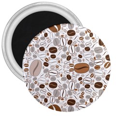 Brown Coffee Beans Pattern 3  Magnets by Jancukart