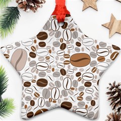 Brown Coffee Beans Pattern Ornament (star)