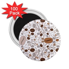 Brown Coffee Beans Pattern 2 25  Magnets (100 Pack) 