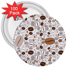 Brown Coffee Beans Pattern 3  Buttons (100 Pack) 