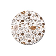 Brown Coffee Beans Pattern Magnet 3  (round) by Jancukart