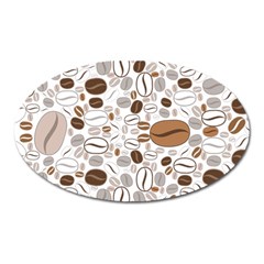 Brown Coffee Beans Pattern Oval Magnet