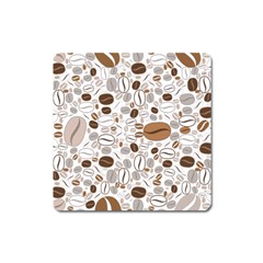 Brown Coffee Beans Pattern Square Magnet