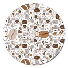 Brown Coffee Beans Pattern Magnet 5  (round)