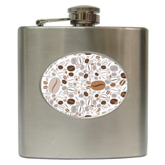 Brown Coffee Beans Pattern Hip Flask (6 Oz)