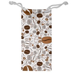 Brown Coffee Beans Pattern Jewelry Bag by Jancukart