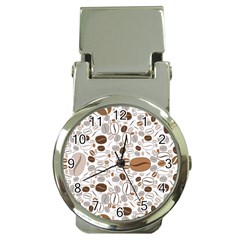 Brown Coffee Beans Pattern Money Clip Watches