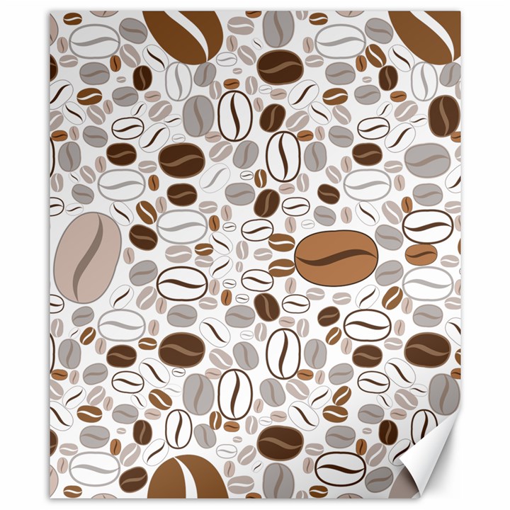 Brown Coffee Beans Pattern Canvas 8  x 10 