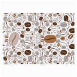 Brown Coffee Beans Pattern Large Glasses Cloth (2 Sides) Front