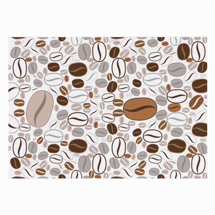 Brown Coffee Beans Pattern Large Glasses Cloth (2 Sides)