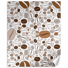 Brown Coffee Beans Pattern Canvas 11  X 14 