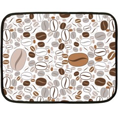 Brown Coffee Beans Pattern Fleece Blanket (mini)