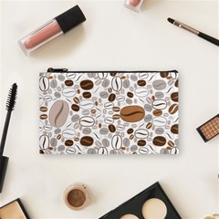 Brown Coffee Beans Pattern Cosmetic Bag (small)