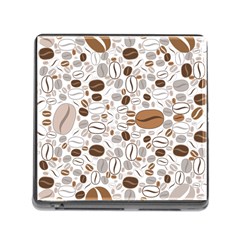 Brown Coffee Beans Pattern Memory Card Reader (square 5 Slot) by Jancukart