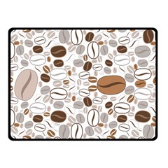 Brown Coffee Beans Pattern Fleece Blanket (small) by Jancukart