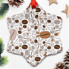 Brown Coffee Beans Pattern Ornament (snowflake)