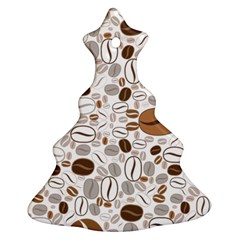 Brown Coffee Beans Pattern Ornament (christmas Tree)  by Jancukart