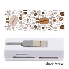 Brown Coffee Beans Pattern Memory Card Reader (stick) by Jancukart