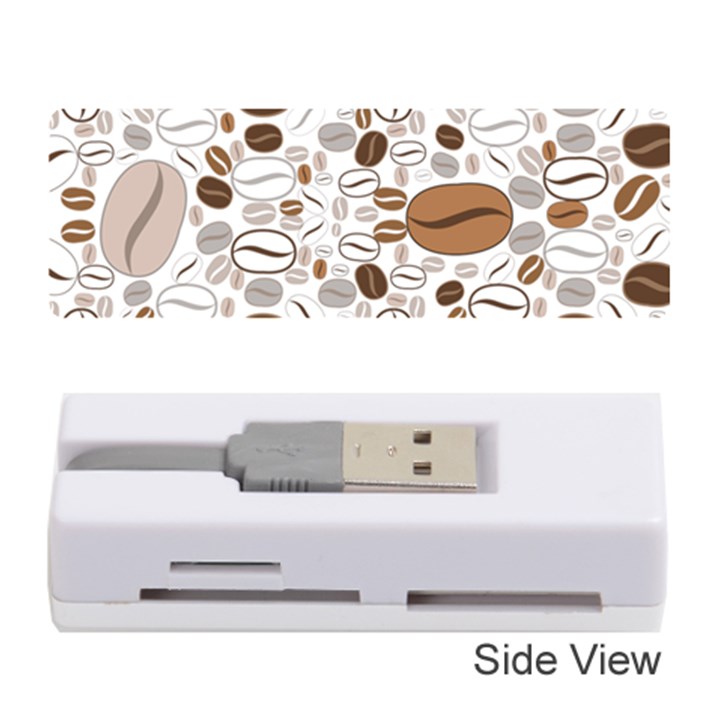 Brown Coffee Beans Pattern Memory Card Reader (Stick)